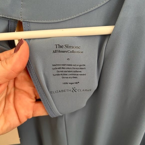 Elizabeth & Clarke The Simone All Hours Vegan Silk Blue Jumpsuit. Women’s XS - Picture 6 of 12